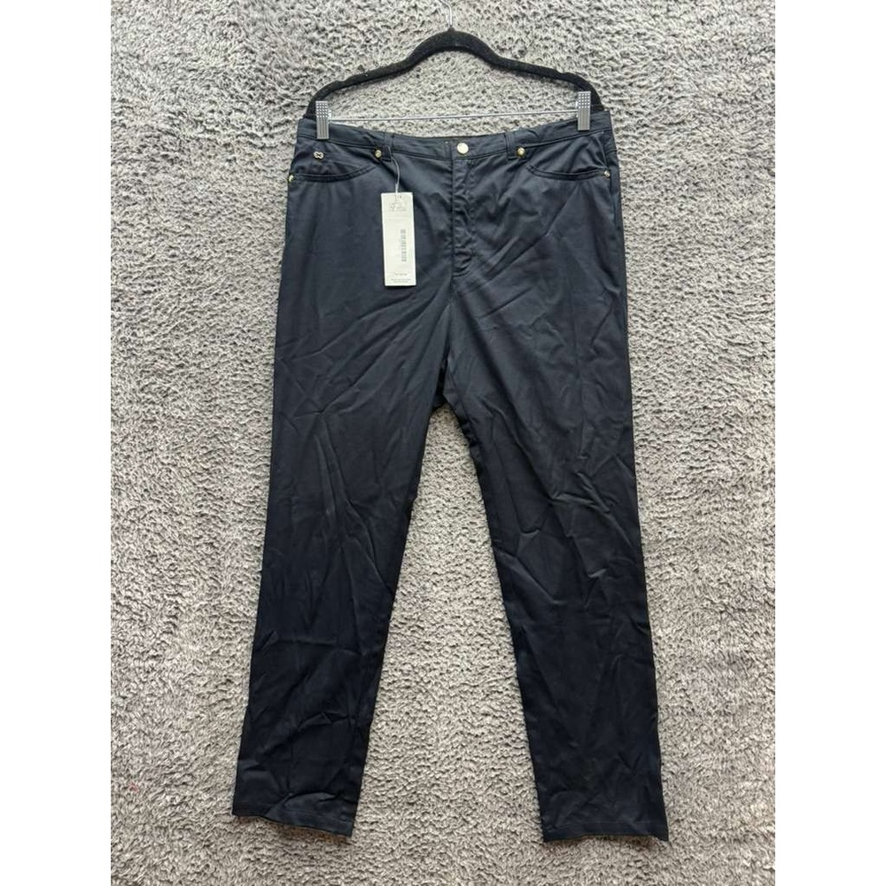 Vintage Escada Slim Fit High-Rise Straight‎ Pants Black Womens Size 34 x 30